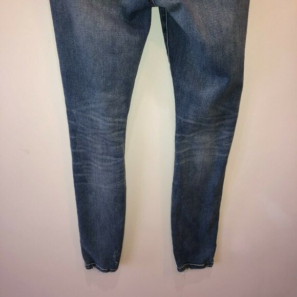 BlankNyc Womens Size 27 Medium Wash Blue Distressed Straight Leg Denim Jeans - Picture 8 of 11